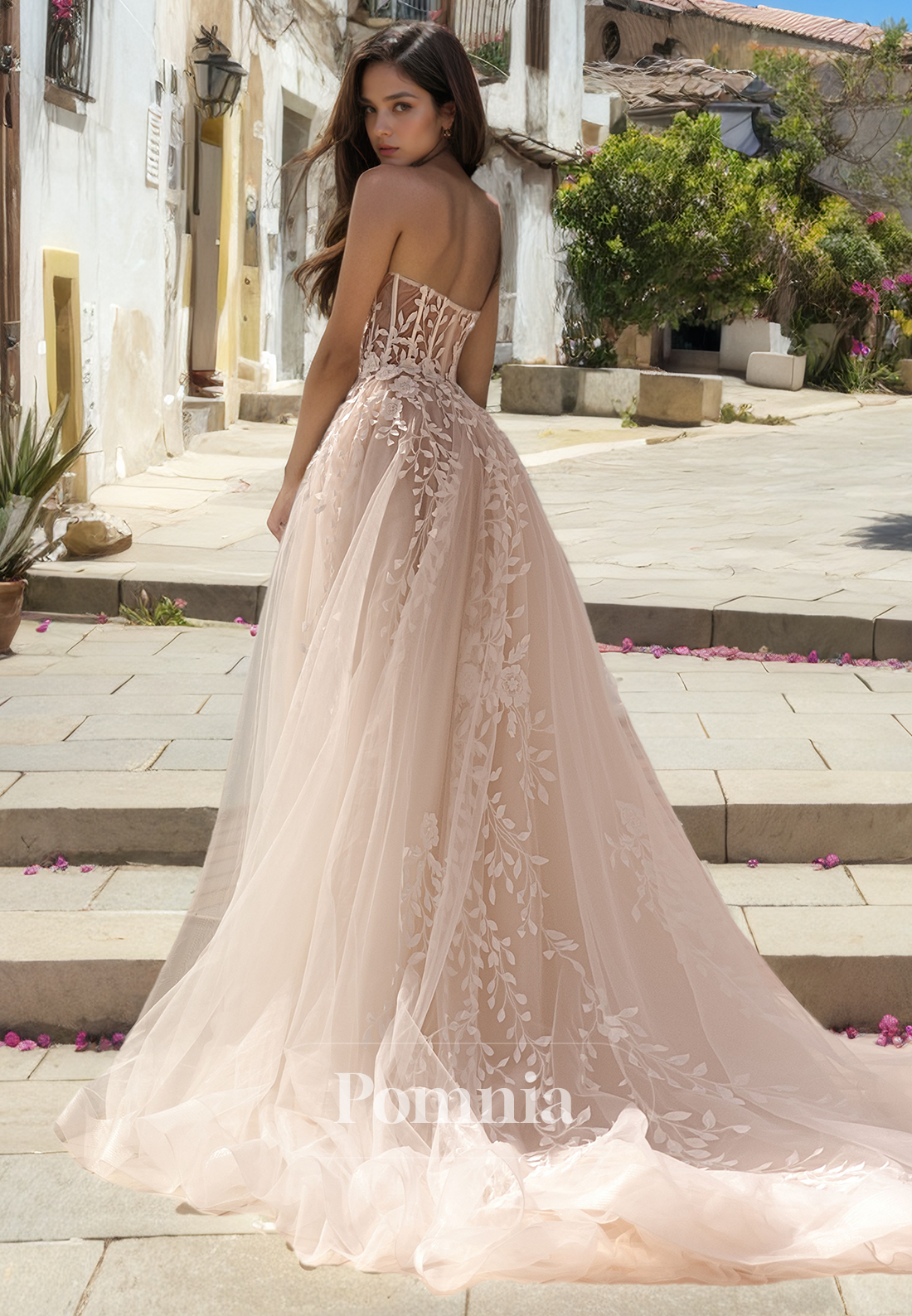 Off-Shoulder Sweetheart Empire-Waist Sleeveless Long Boho Wedding Dress