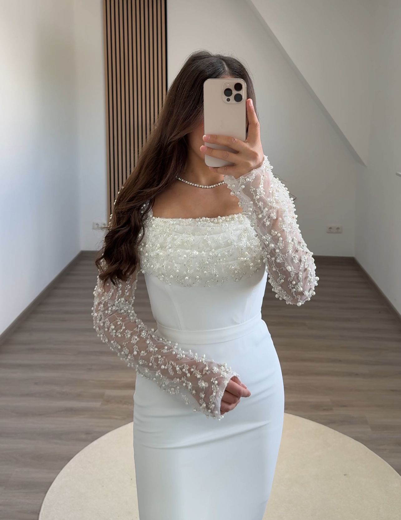 Elegant Long Sleeves Square A-Line Evening Dress