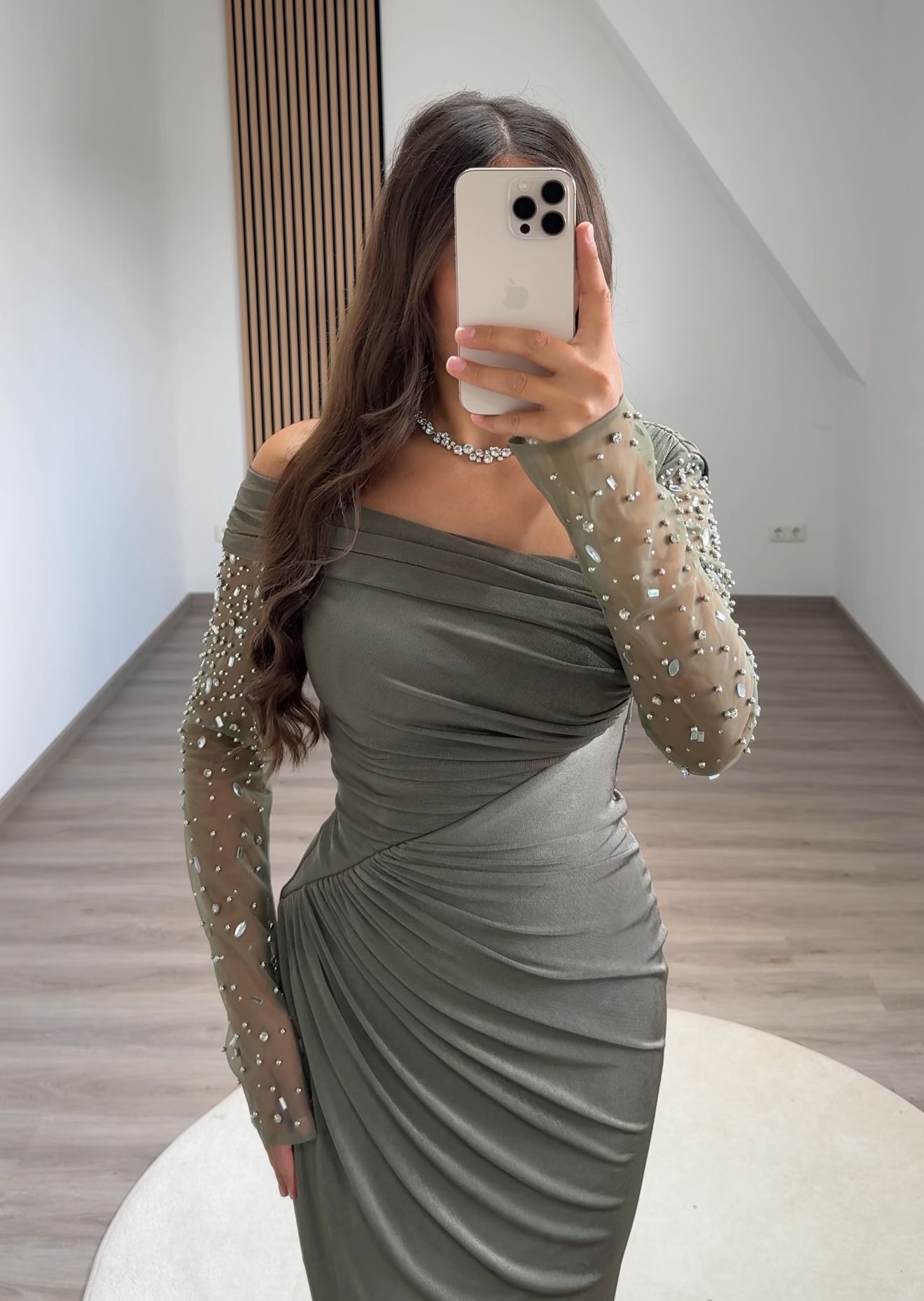 Elegant Long Sleeves Scoop Backless Evening Dress