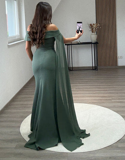 A-Line Strapless Sleeveless Beads Evening Dress