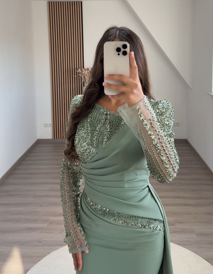 Mermaid Off-Shoulder Prom Dress with Train Formal Party Dress