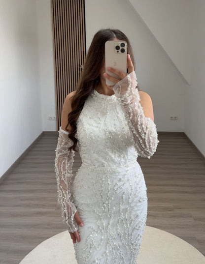 Charming A-Line Off-Shoulder Cap Sleeves Chiffon Evening Dress