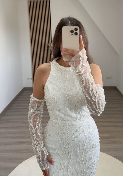 Charming A-Line Off-Shoulder Cap Sleeves Chiffon Evening Dress