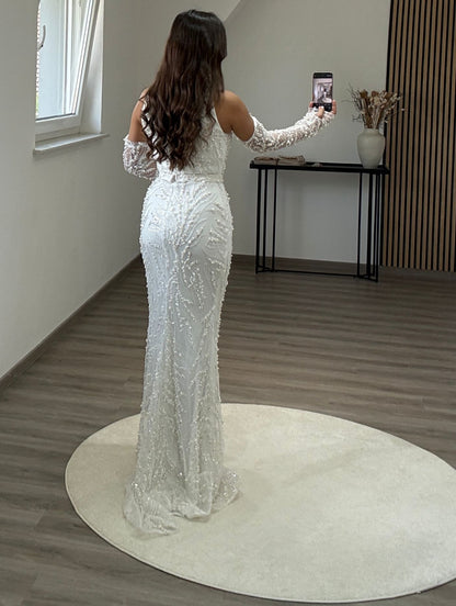 Charming A-Line Off-Shoulder Cap Sleeves Chiffon Evening Dress