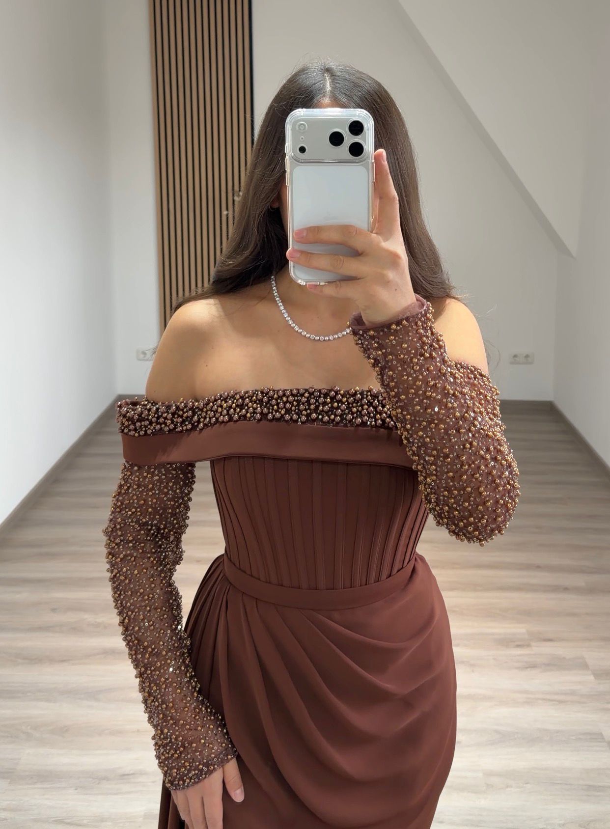 Mermaid Velvet Off the Shoulder Long Formal Dress with Sleeves