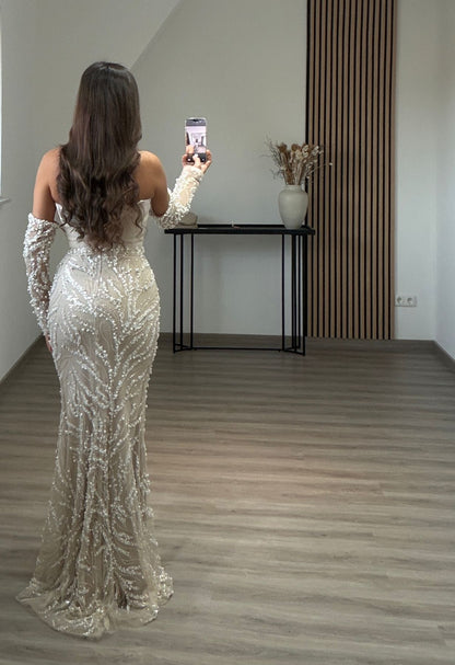 Simple A-Line Long Sleeves Empire-Waist Evening Formal Dress