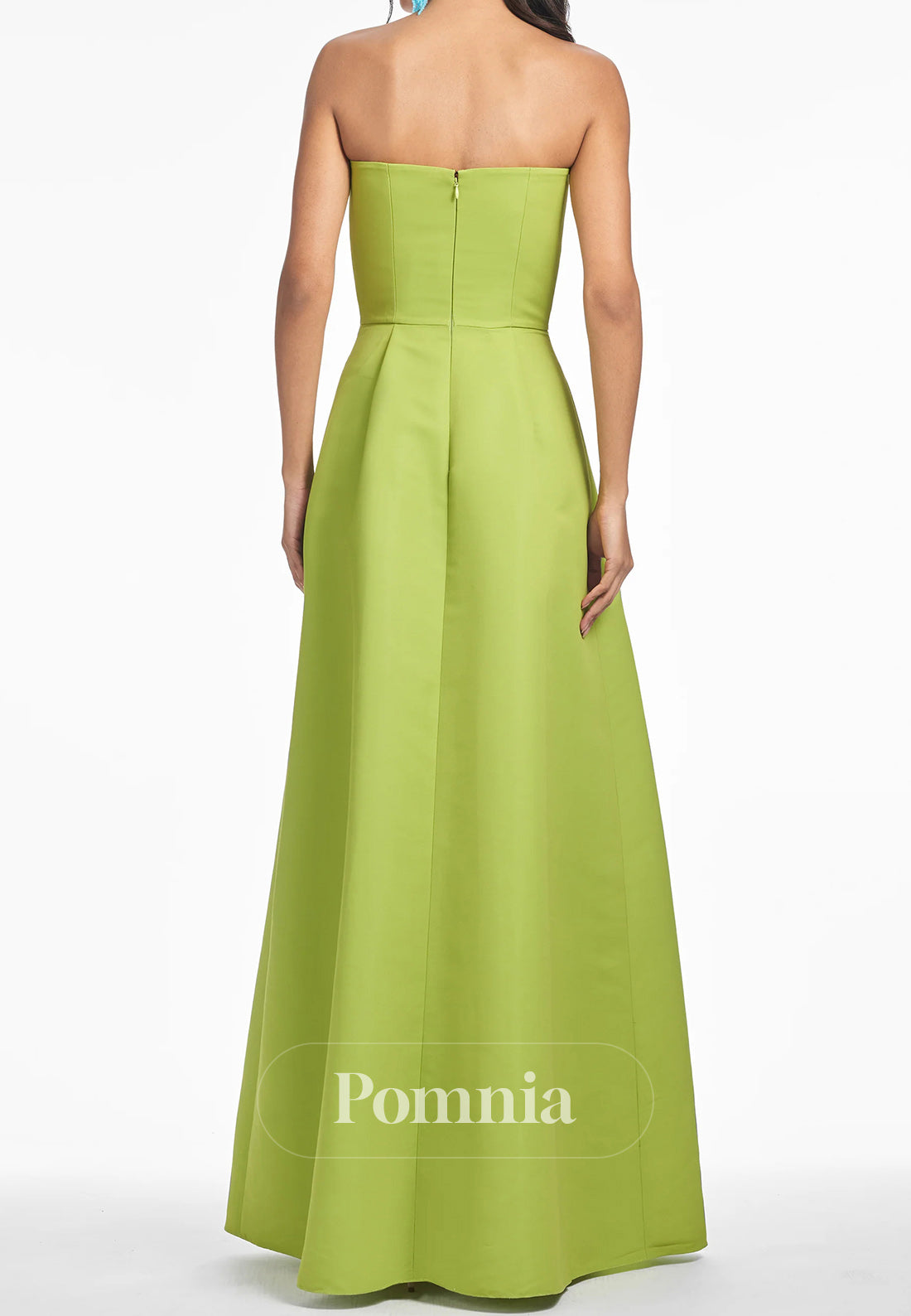 Elegant A-Line Strapless Sleeveless Printed Floral Mother of the Bride Dress