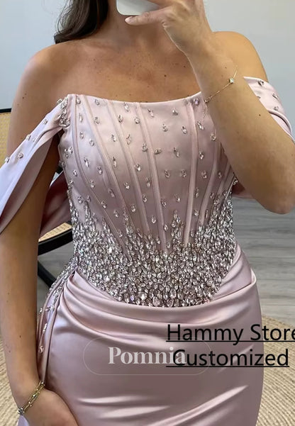 A-Line Sleeveless Strapless Sequins Ruched Evening Dress