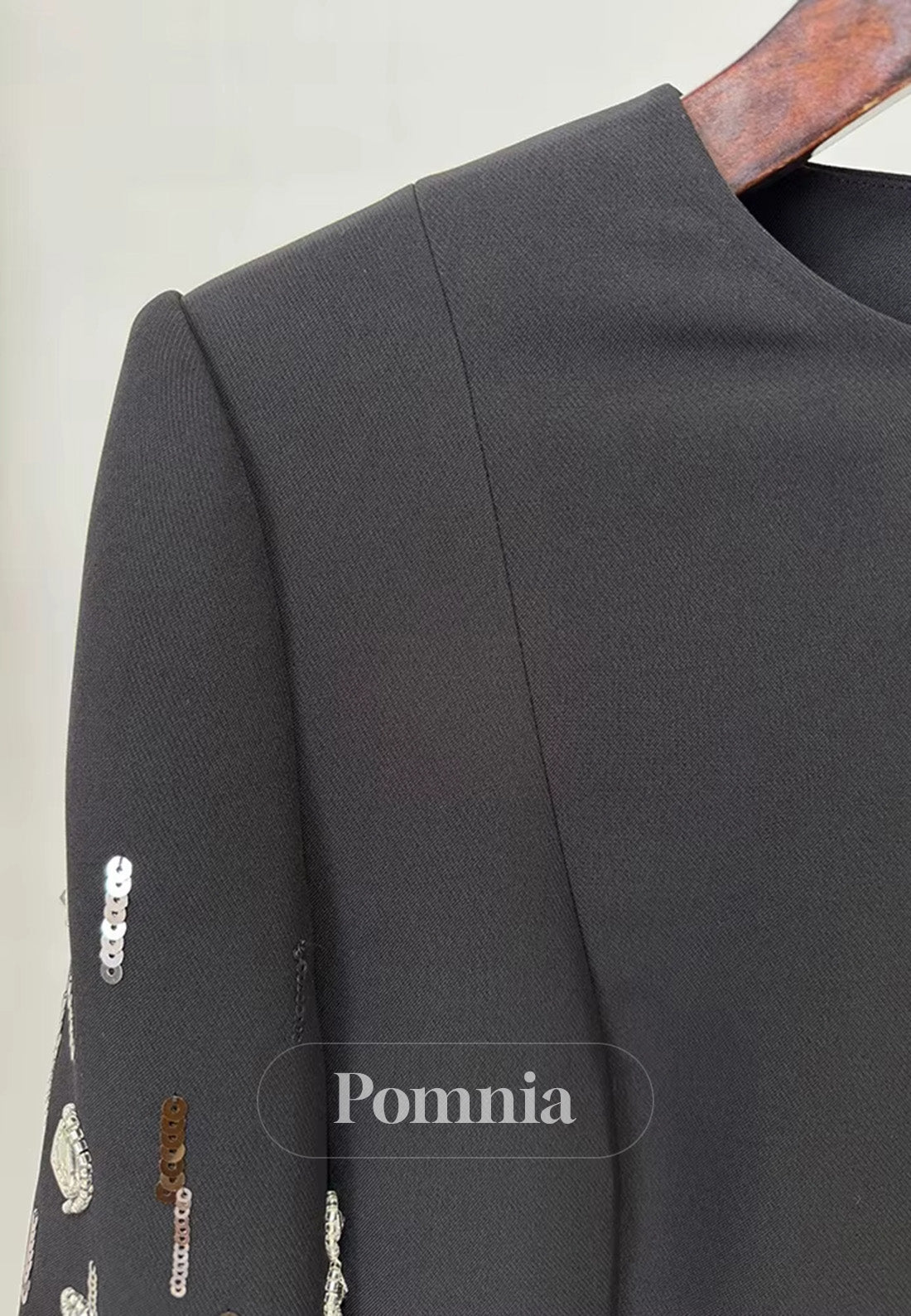 Elegant Half Sleeves Scoop Sequins A-Line Satin Evening Dress