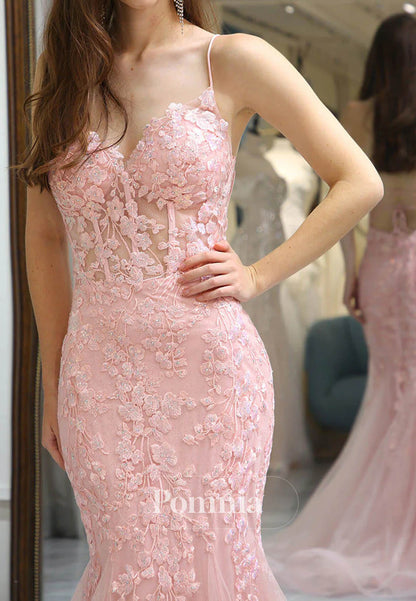 Mermaid Evening Dress Appliques Corset Backless Prom Dress