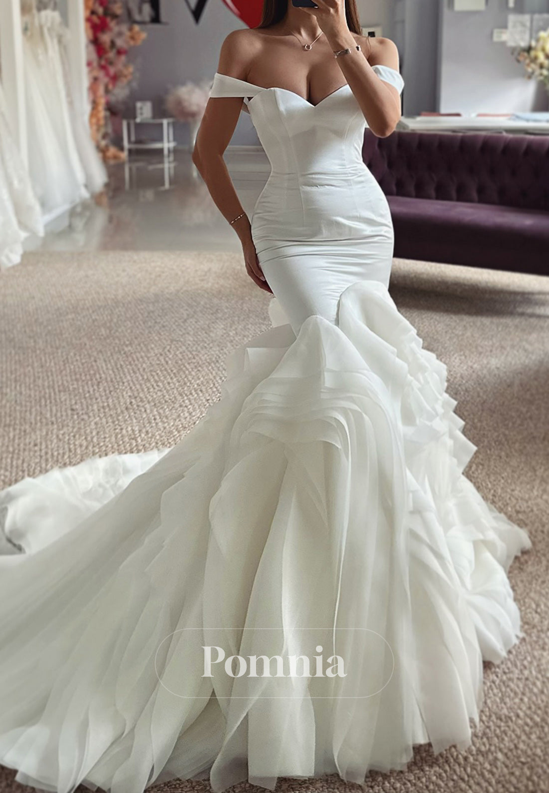Mermaid Sweetheart Sleeveless Ruffles Romantic Wedding Dress