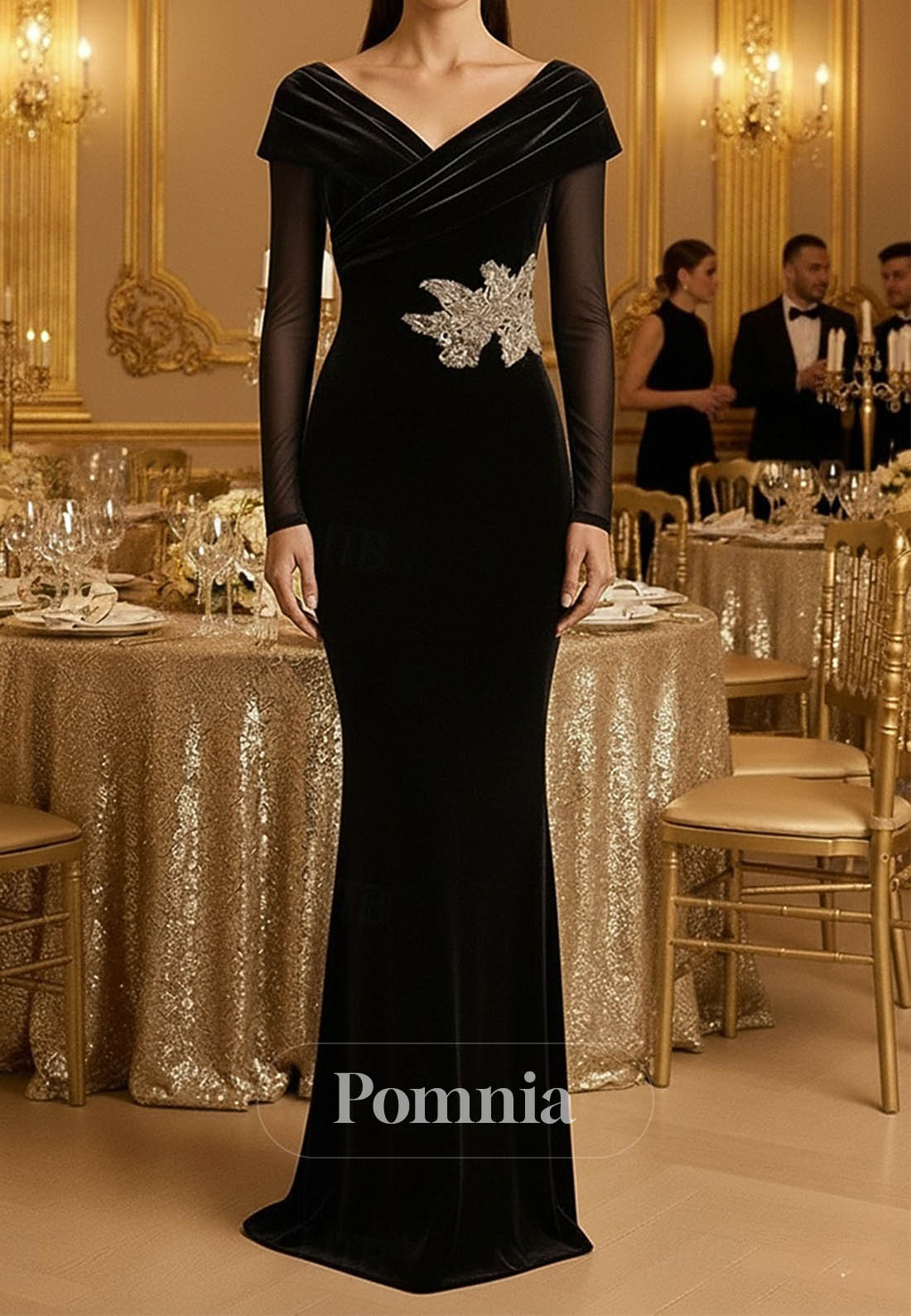 Trumpet Floor Length Prom Dresses Evening Gown Ball Gown Formal Dress