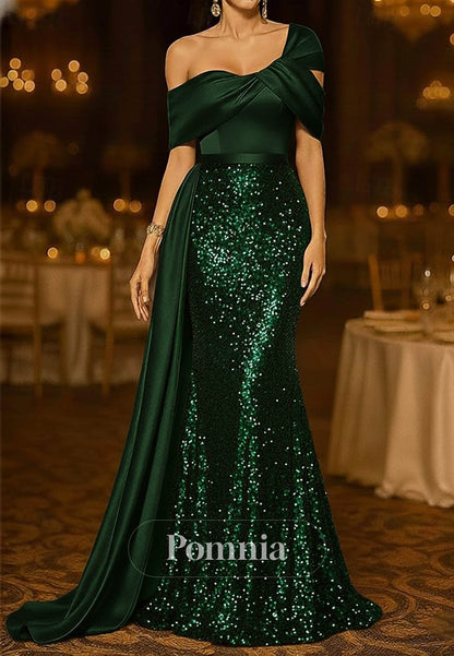 Trumpet Sweep Brush Train Evening Gown Ball Gown with Overskirt