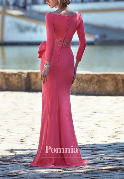 P9171 - Mermaid/Trumpet Scoop Long Sleeves Ruched Cocktail Dress Wedding Guest Dress