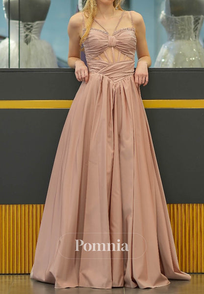 Pearl Pink Spaghetti Straps Sweetheart A-Line Prom Dress