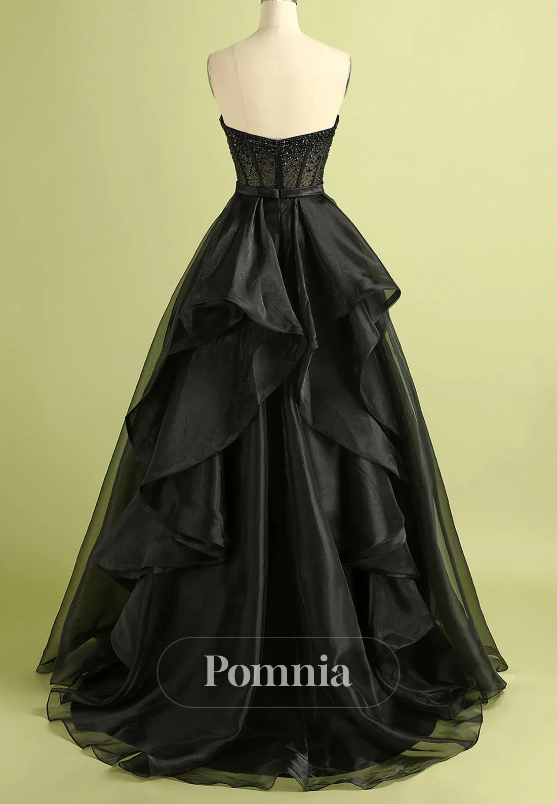 Princess A Line Sweetheart Black Corset Prom Dress with Beading