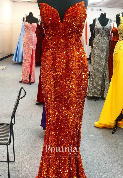 Sparkly Strapless Appliques Mermaid Long Prom Dress