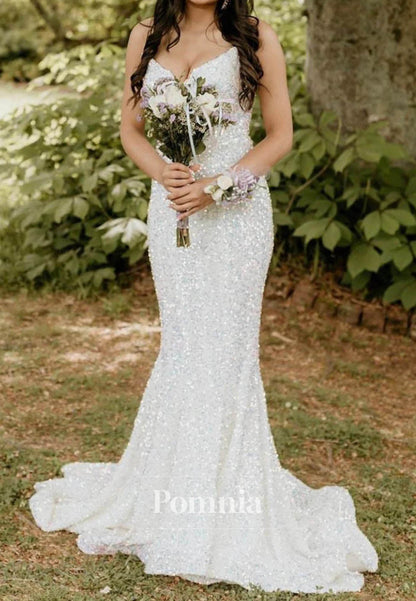 Sparkly Strapless Appliques Mermaid Long Prom Dress