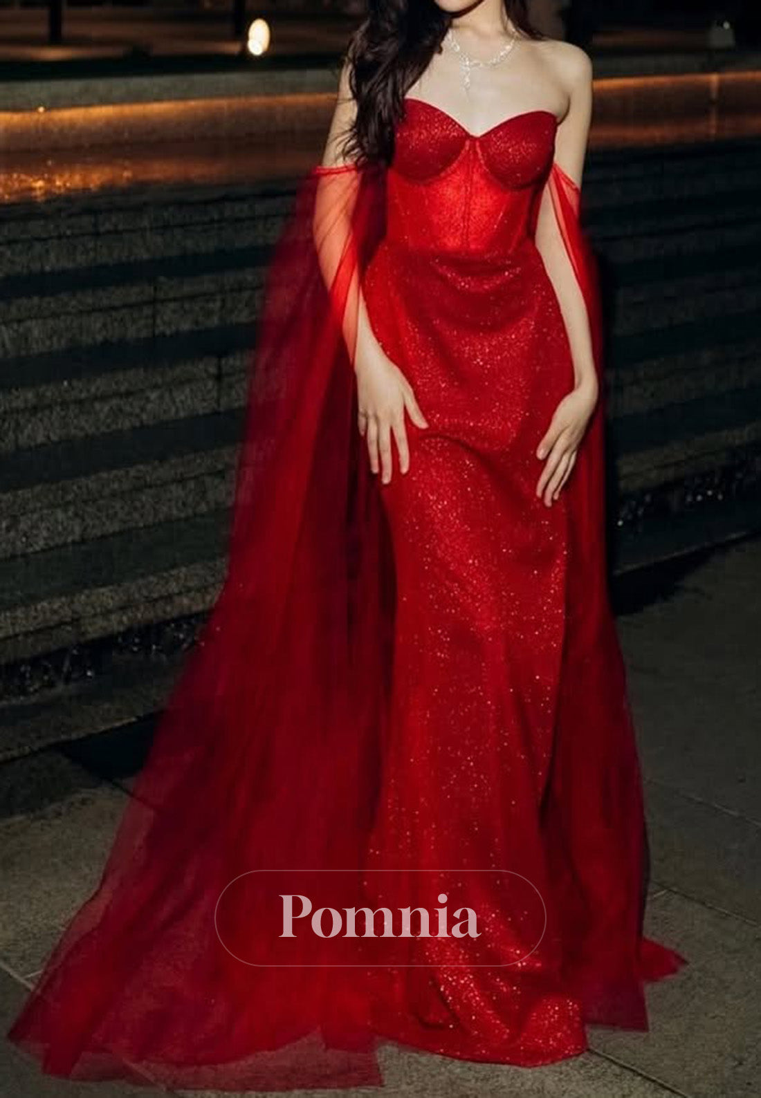 Red Sweetheart Sleeveless Ruched Corset A-Line Prom Dress