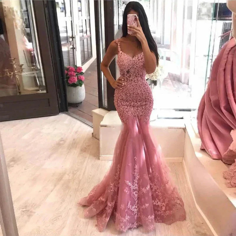Elegant Lace Mermaid Evening Dresses