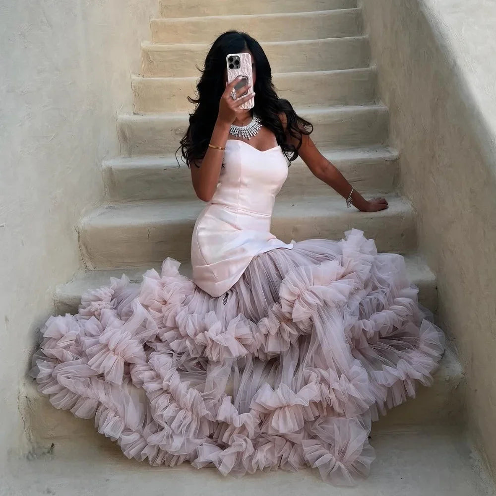 Pleat A-Line Sweetheart Long Evening Dresses