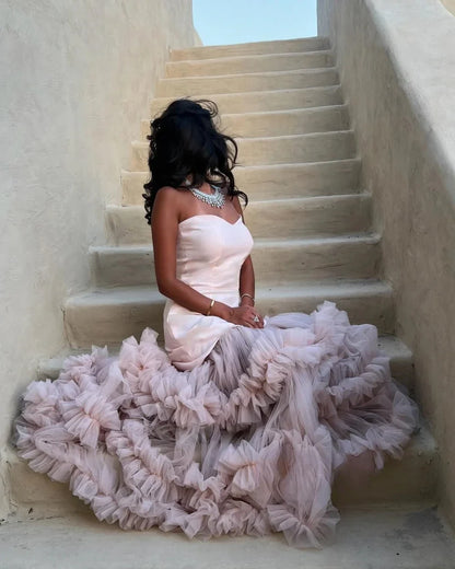 Pleat A-Line Sweetheart Long Evening Dresses