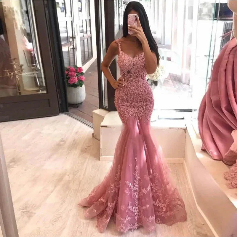 Elegant Lace Mermaid Evening Dresses