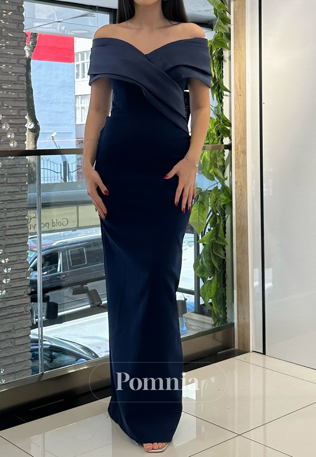 Sheath Off-Shoulder Sleeveless Ruched Evening Dress