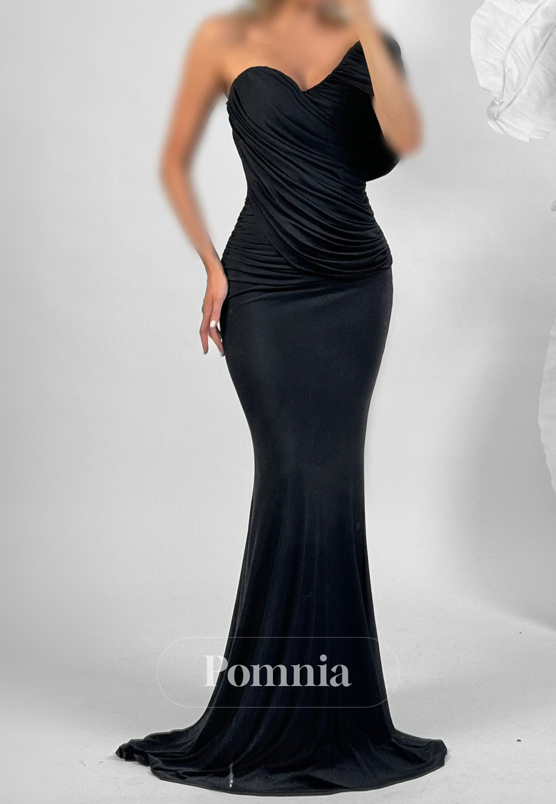 Sheath Sleeveless Strapless Ruched Prom Dress