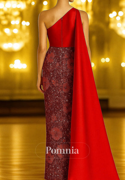 Sparkle Sleeveless One Shoulder Formal Wedding Capes Satin Lace with Glitter