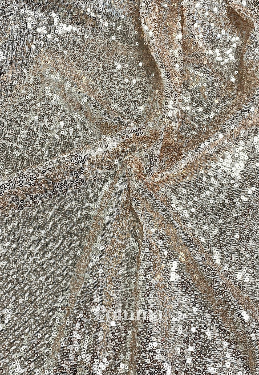 Formal Wedding Sequined Stretch Crepe with Ruched Sequin Slit