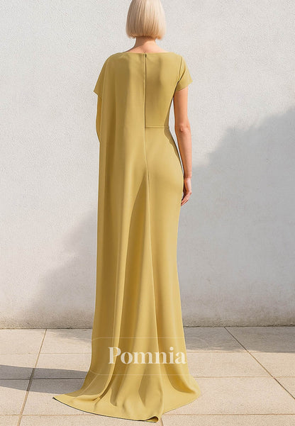 Elegant Style Short Sleeve Off-Shoulder Evening Dress