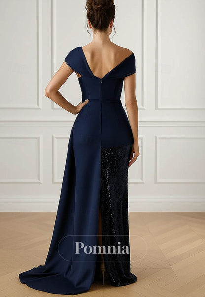 Column Sweep Brush Train Evening Gown Ball Gown with Overskirt