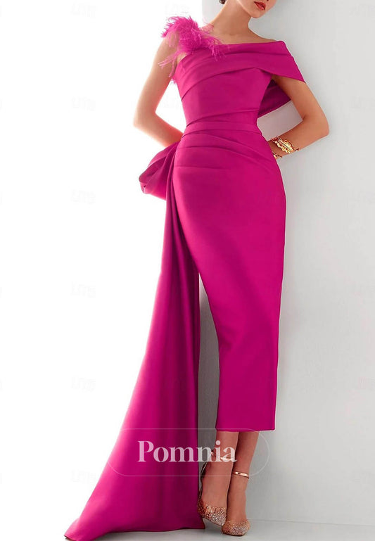 Column Sweep Brush Train Evening Gown Ball Gown with Overskirt