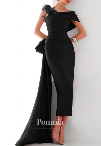 Column Sweep Brush Train Evening Gown Ball Gown with Overskirt