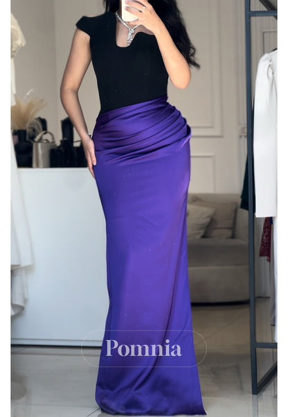 Simple Asymmetrical Ruched Floor-Length Evening Dress