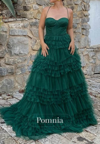 Simple Sweetheart Ruffles A-Line Prom Dress