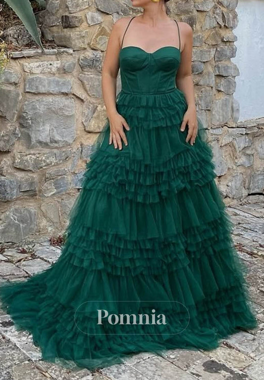 Simple Sweetheart Ruffles A-Line Prom Dress