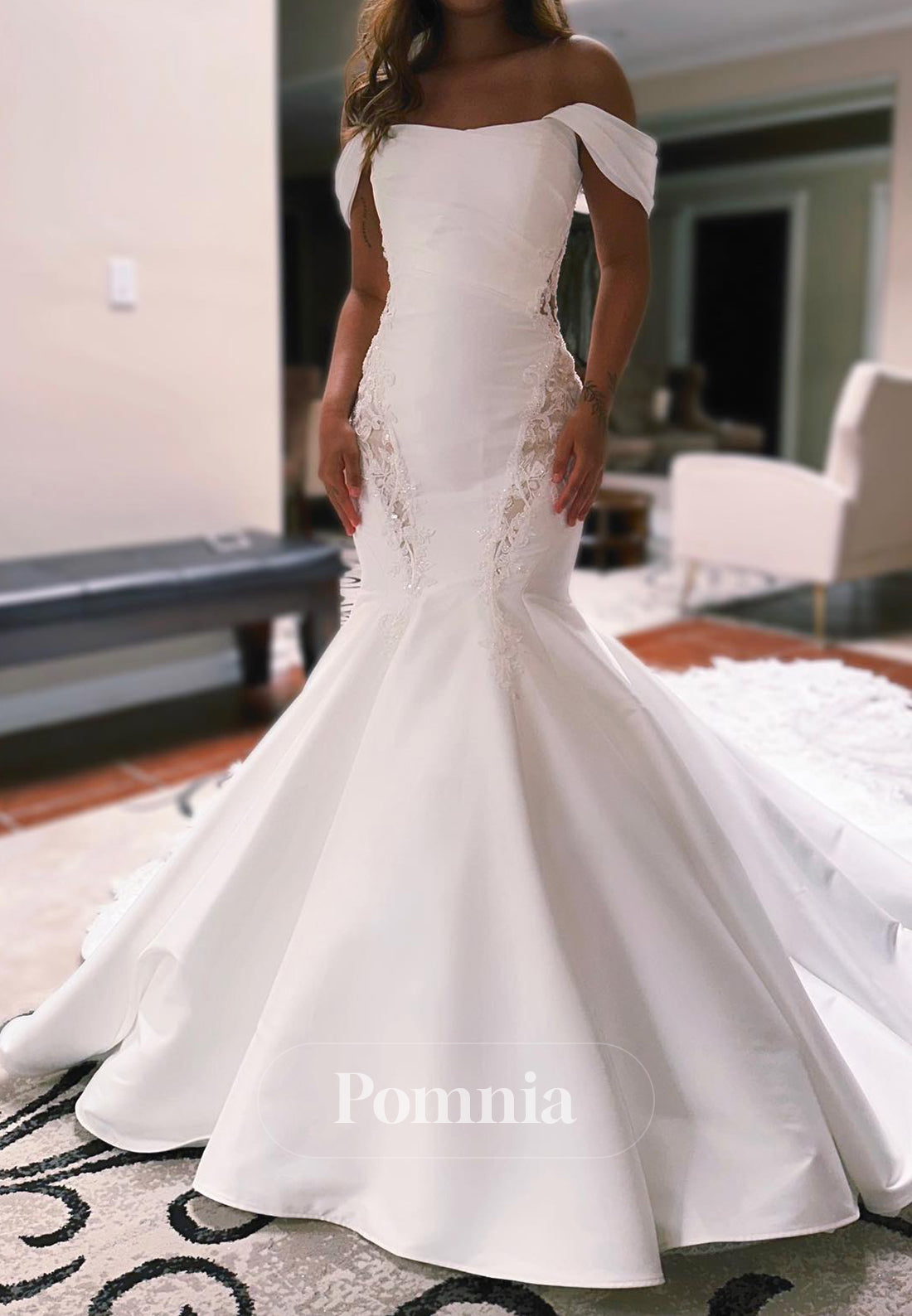 Simple Sleeveless Scoop Appliques Mermaid Wedding Dress