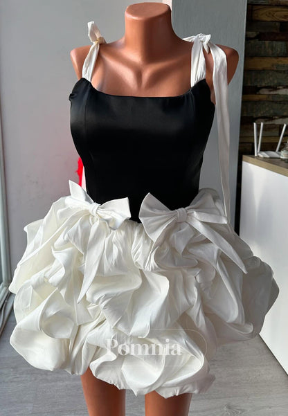 Simple Spaghetti Straps Scoop Ruched Corset Mini Homecoming Dress