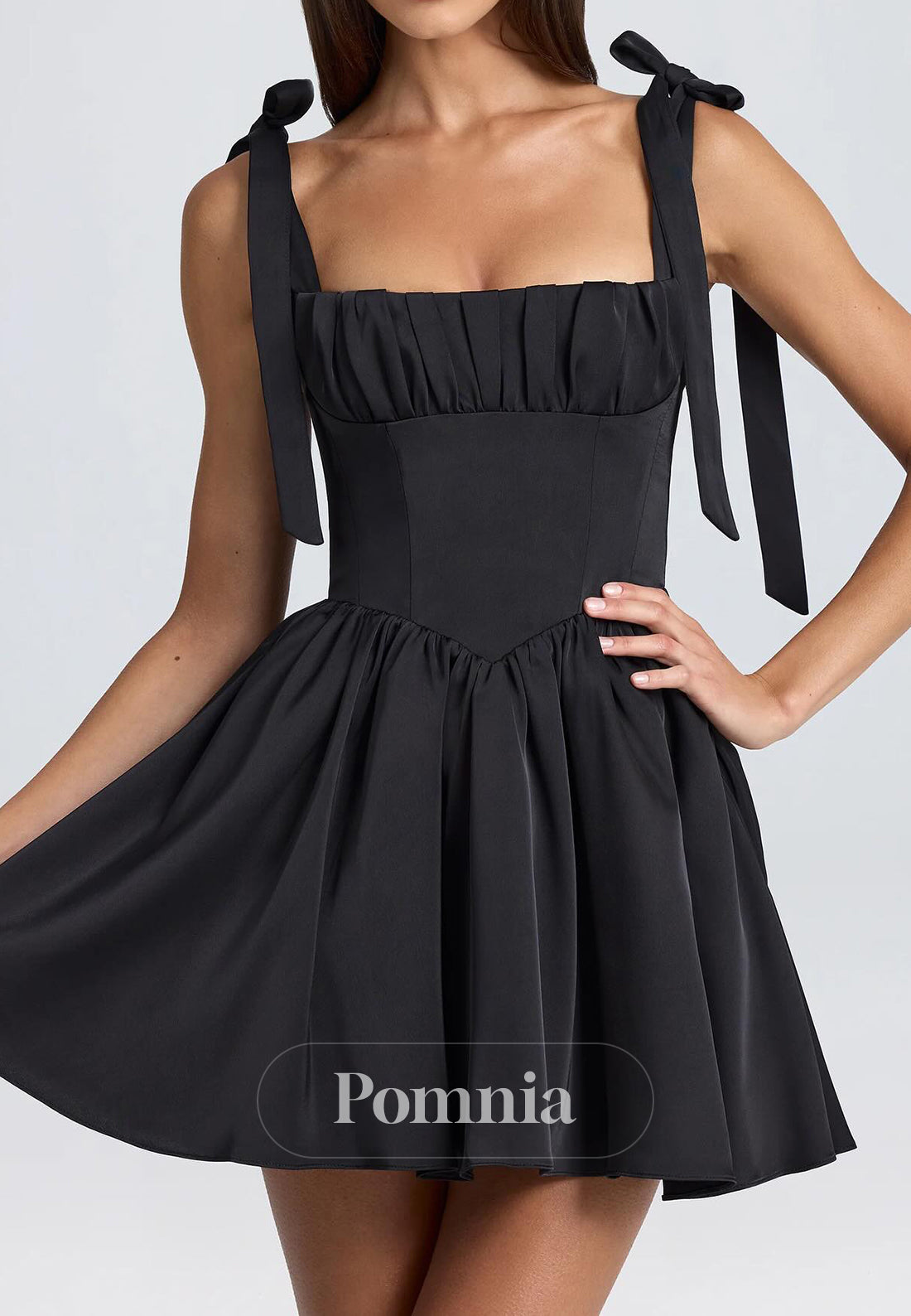 Simple Spaghetti Straps Square A-Line Homecoming Dress