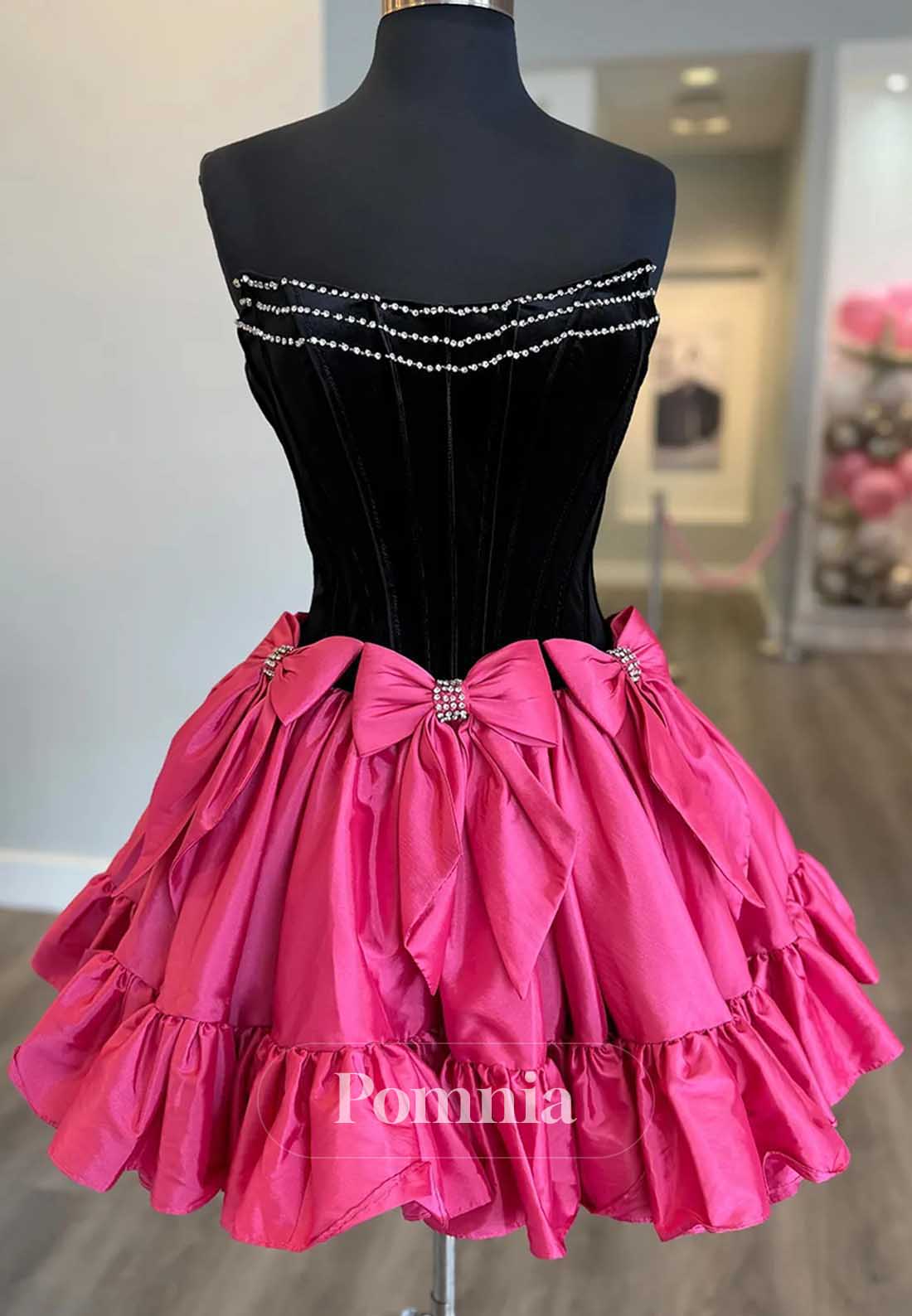 Simple Strapless Sleeveless Corset Homecoming Dress