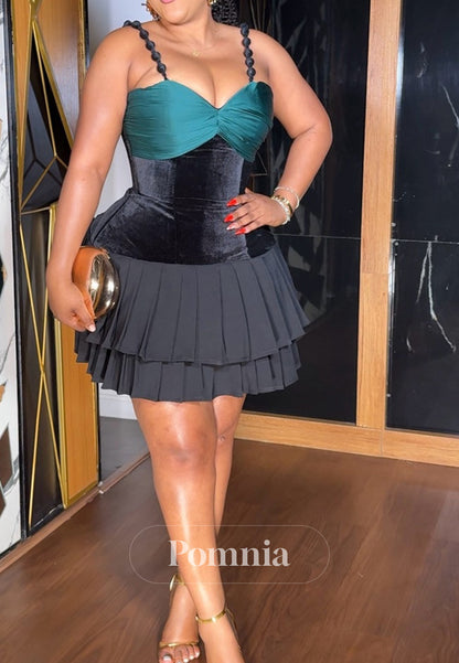 Spaghetti Straps Sweetheart A-Line Short Prom Dress