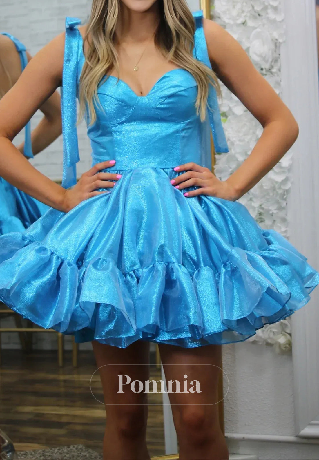 Spaghetti Straps Sweetheart Ruched Homecoming Dress