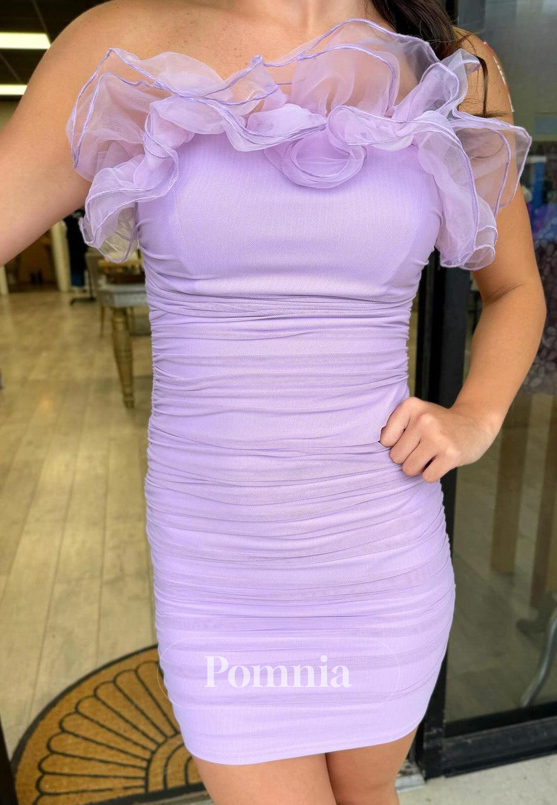 Strapless Ruffle Pleated Bodycon1 Homecoming Dress