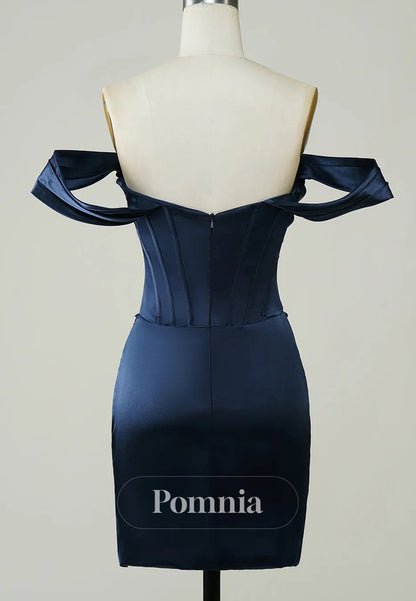 Trendy Red Satin Short Corset Ruched Asymmetrical  Homecoming Dress