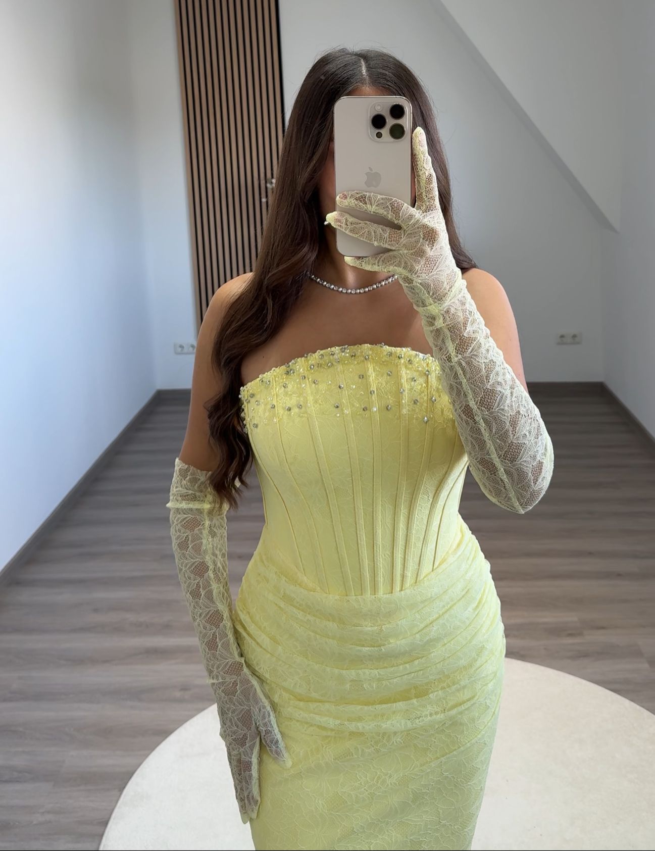 A-Line Strapless Cap Sleeves Appliques Empire-Waist Prom Evening Dress