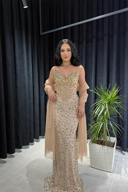 Timeless Strapless Sleeveless V-Neck Prom Dress