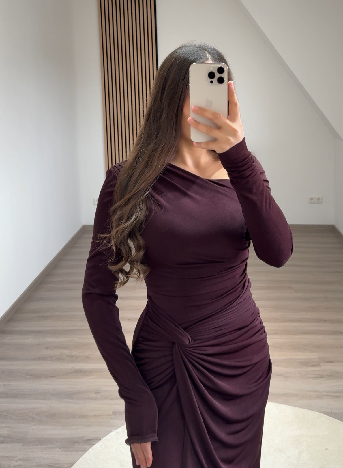 Charming A-Line Long Sleeves V-Neck Corset Evening Dress