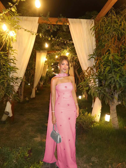 Strapless Sleeveless Long Mermaid Prom Dress With Ruffles